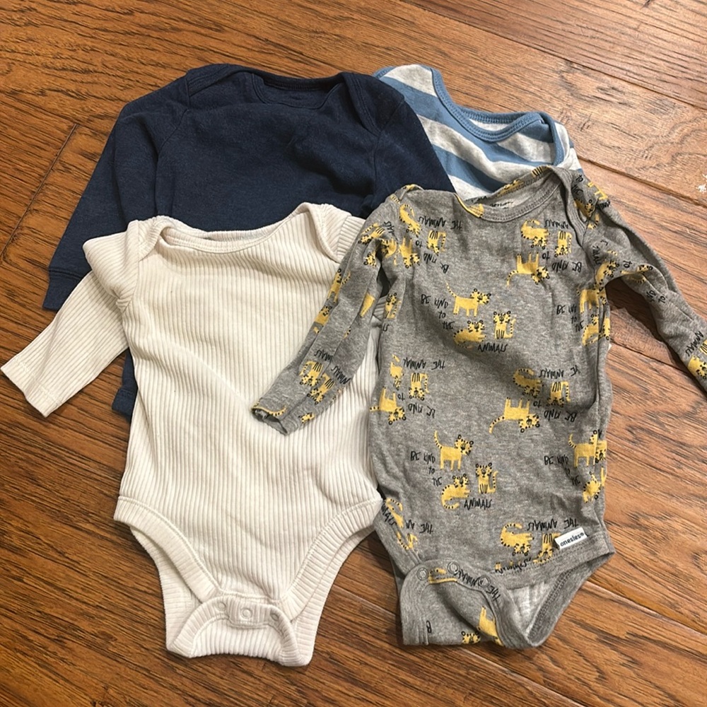 Four long sleeve onesies